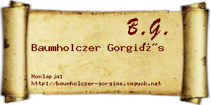 Baumholczer Gorgiás névjegykártya